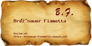 Brünauer Fiametta névjegykártya